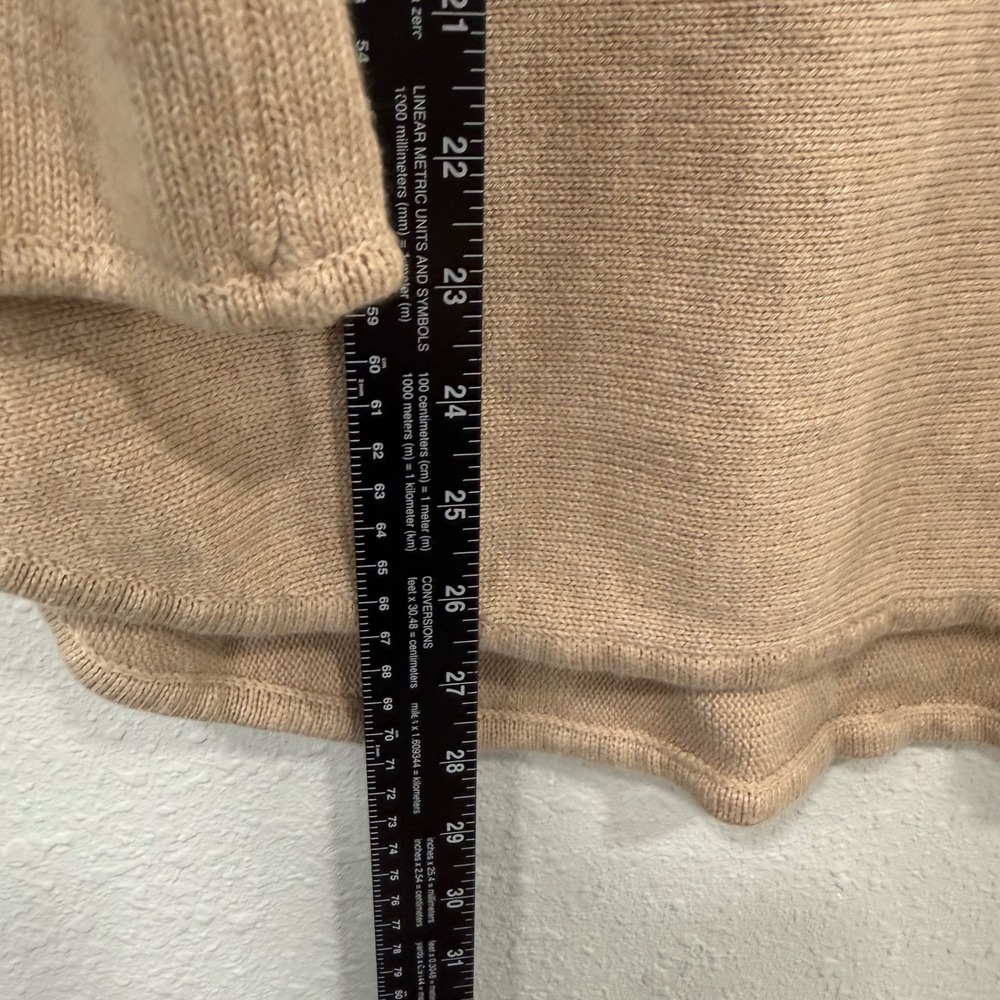 Michael Michael Kors Tan Camel Cotton Blend Side Zip Sweater Womens Medium - Picture 7 of 8